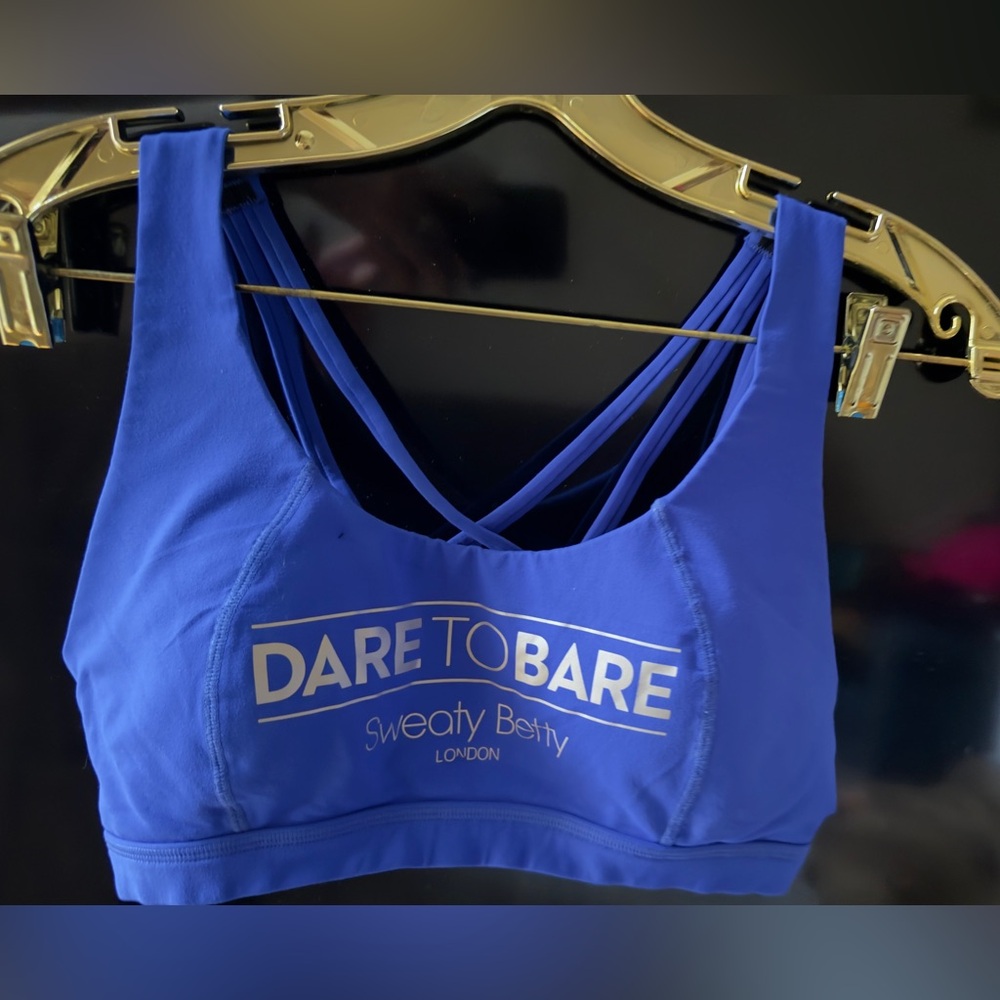 Sweaty Betty Blue Dare to Bare Activewear Sport Bra sz Small